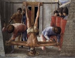 Upside down crucifixion