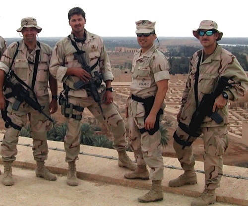 Colonel Bogdanos with buddies in Iraq (Babylon)—April, 2003