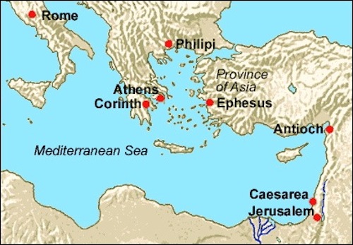 Ephesus In The Bible Map Ancient Ephesus Map | Early Church History