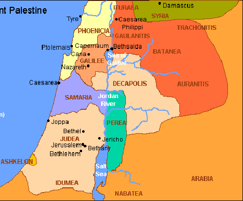 Map Of Judea To Galilee Galailee:judea Map | Early Church History